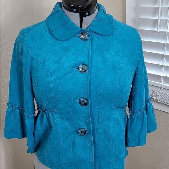 RQT Jacket Faux Suede Size Small EUC Bell Sleeves - Picture 2 of 14